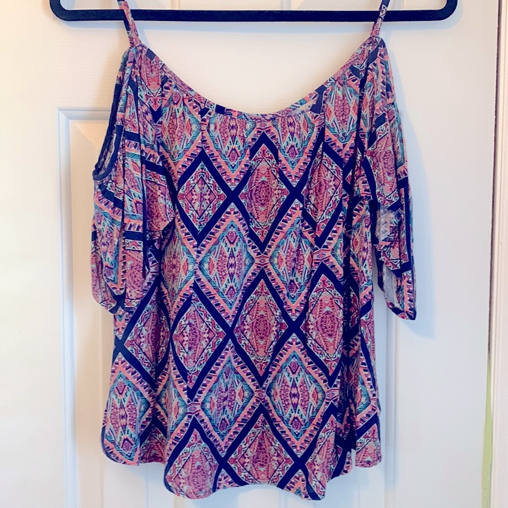 😎2 for $17😎 Jewel Toned OTS Short Sleeve Blouse
